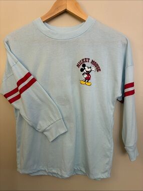 Disney Mickey Mouse Girls Classic Oversized Graphic Long Sleeve Shirt size M 7/8